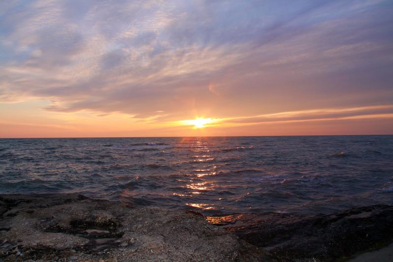 Sunset over the Caspian Sea from the Aktau coast